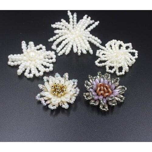 Exquisite 3D flower nail bead patch flower accessories DIY fashion clothes Earring wedding decoration patches applique tide