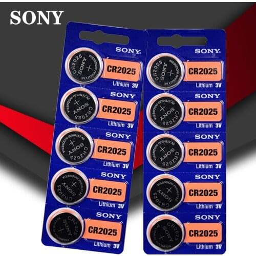 10PCS/LOT SONY Original cr2025 Button Cell Batteries cr2025 3V Lithium Coin Battery For Watch Calculator Weight Scale
