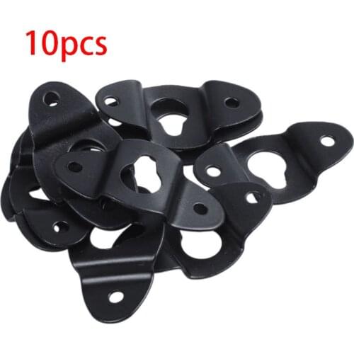 Bathroom Hook kitchen Cabinet Storage 10PCS Audio Speaker Wall Mounted Iron Hanger Plate Black 4.8cm Long