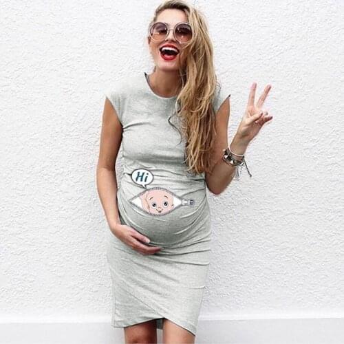 Cartoon Baby Print Breastfeeding Dresses Summer Women Sleeveless Pregnancy Maternity Dress Nusring Clothes For Mother Vestidos