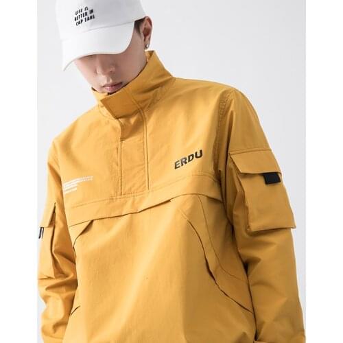 Man Streetwear Hip Hop Bomber Jacket Men Pullover Jacket Men Slim Fashion Letter Printing Casual Stand Collar Tooling Jacket