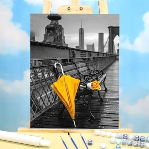 Black And White Landscape DIY Painting By Numbers Package Oil Paints 50*70 Canvas Painting Home Decoration Wholesale