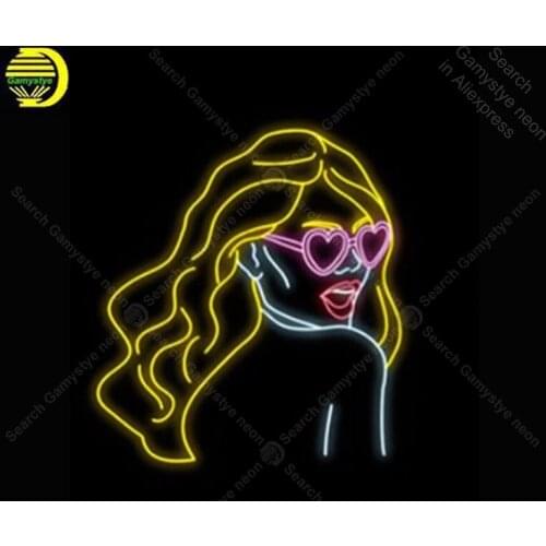Neon light Signs Girl with yellow hair Neon Bulbs sign Lamp Handcraft restaurant club display neon Letrero Neons enseigne lumine