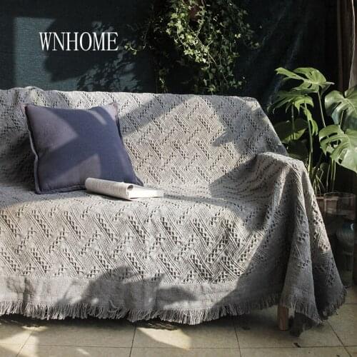 2018 new knitted sofa covers 2 colours grey blue throw blankets for sofas home textile slipcover plaid pattern covers for sofa