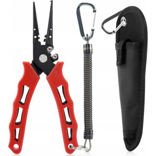 New Stainless Steel Fishing Pliers Tungsten Carbide Braid Cutters Crimper Hook Remover Saltwater Resistant Fishing Tackle Tools