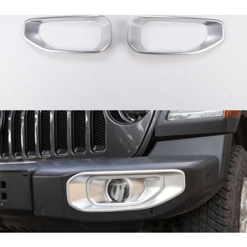New ABS Car Trim For Jeep Wrangler JL 2018 Up Front Fog Light Lamp Cover Styling Exterior Auto Molding 2pcs
