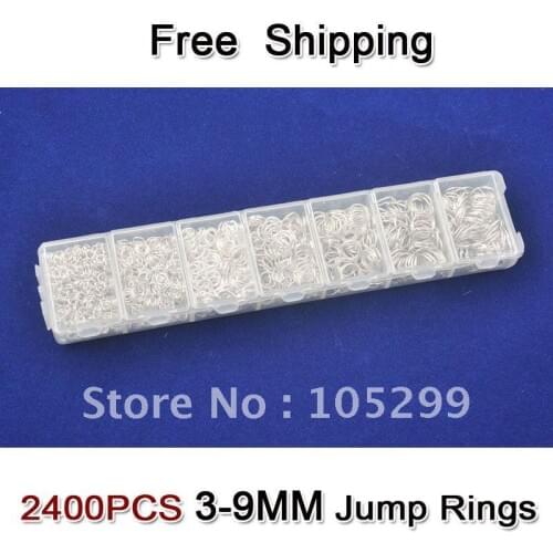 Wholesale Lot 2400pcs 3-4-5-6-7-8-9mm 925 Sterling Silver Components 925 Sterling Silver jewelry findings jump rings a box