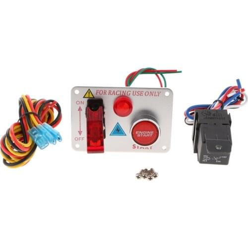 Switch Panel Engine Start Button LED Toggle Carbon Race Car 12V-24V Ignition