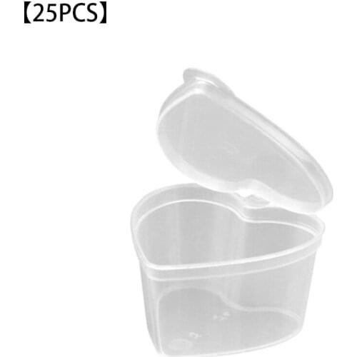 Heart Shaped Clay Plastic Container Transparent Design Clay PP Refillable Box Organizer with Lid