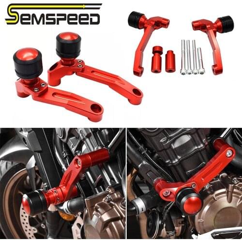 SEMSPEED Motorcycle CNC Engine Sliders Anti Crash Protector Frame Slider Pad For HONDA CB650F CB 650F CB 650 R CB 650R 2019 2020