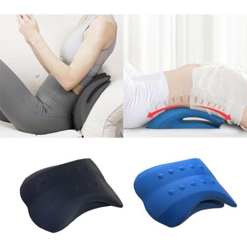 Memory Foam Back Traction Lumbar Support for Office Cramping Lower Back Pain Stretcher Deck Herniated Disc Decompressor Relief