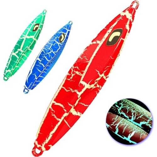 100g/150g/200g Luminous Metal Lure JIG Fishing Spoon Slow Metal Jigging Crack Swimbait Sinker Sea Fishing Tackles 2021