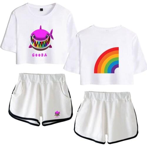 Sexy Women Two Pieces Sets Short Sleeve t shirt Shorts 6IX9INE Gooba Album t shirt casual Mini Elastic Waist summer cool suits