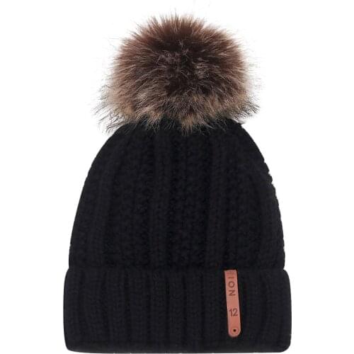 Solid Pom Pom beanies winter warm cap Fashion Womens Warm Solid Thicken Wool Hat Stripe Knit Windproof Cap шапки женские зимн