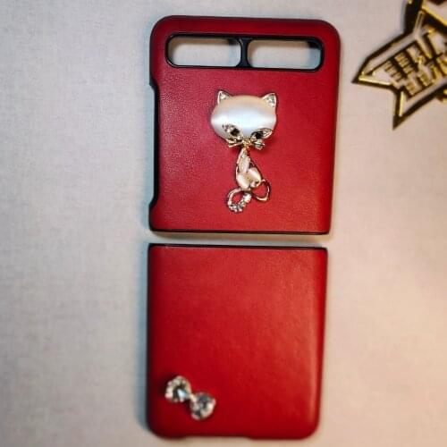 For Samsung Galaxy Z flip mobile phone case f7070 f7000 folding 5g fashion cats eye Fox