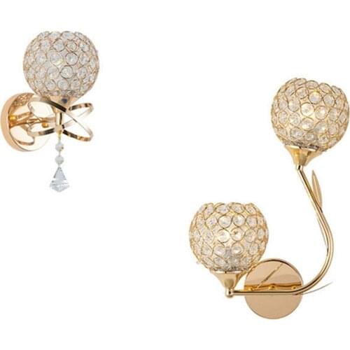 Modern Style Decorative Crystal Wall Lights Bedside Wall Lamp Sconce for DIY Home Decor E27 Socket 1-light 2-light