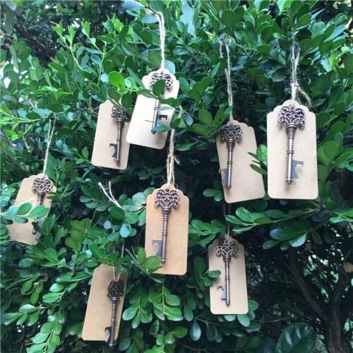 50PCS Wedding Gifts for Guests Wedding Souvenirs Decoration Rustic Bottle Opener+Tags Party Favors Event Party Supplies