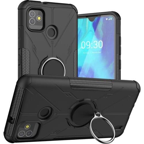 Heavy Duty Armor Shockproof Soft TPU with Hard PC Kickstand Ring Holder Case for Tecno POP 5