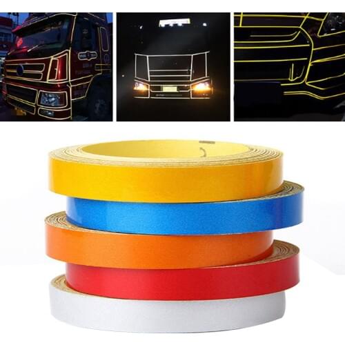 New Arrival 1pc 5M*1CM Car DIY Reflective Stripe Car Body Rim Self-Adhesive Sticker Tape 6Colors