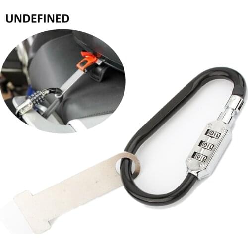 Helmet Security Lock T-bar 3 Digit Combination Padlock For Harley Kawasaki Yamaha Suzuki Vespa Dirt Bike Motorcycle Bicycle