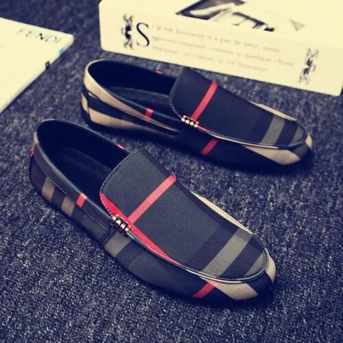 Fashion Pea Shoes Mens Breathable Casual Sports Shoes Non-Slip Wear-Resistant Comfortable Flat Shoes Lightweight Driving Shoes