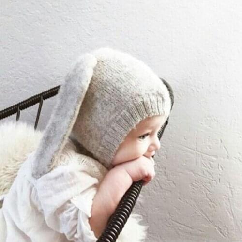 Pudcoco Winter Baby Toddler Kids Boy Girl Knitted Rabbit Crochet Ear Beanie Warm Hat Cap