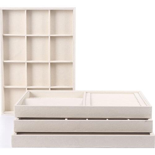 High Quality Velvet Jewelry Tray Display Ring Earring Tray Bracelet Necklace Pendant Holder Plate Jewelry Storage Tray Organizer