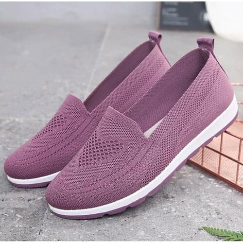 MCCKLE Women Shoes Casual Sneakers Ladies Knitted Mesh Breathable Slip On Vulcanized Shoes Sock Platform Fashion Female Walking