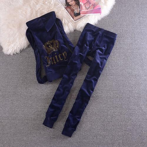 Spring/Fall 2021Velvet Tracksuit Two Piece Set Women Sexy Hooded Long Sleeve Top And Pants Bodysuit Suit Runway Fashion