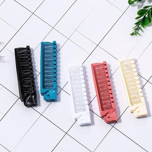 1Pcs Random Color Portable Travel Hair Comb Brush Foldable Massage Hair Comb Hairdressing Styling Tool Women Personality Hairpin