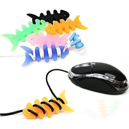 3Pcs Fish bone Cable Organizer Plastic Headphone Earphone Cable Organizer Winder Tangle-Free Portable Headset Wrap Cord Manager