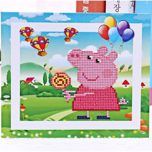 5D DIY Diamond Painting Cross Stitch With Frame Pig Animal Mosaic Picture Of Rhinestones Embroidery Kid Christmas Gift