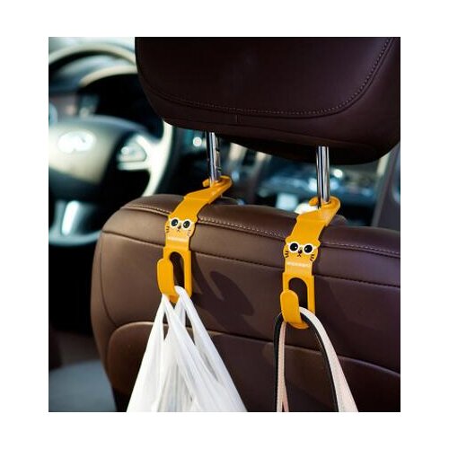 Cute Cat Car Headrest Bracket Auto Shelves Lady Girl Car Inner Decoration Accessories 2pcs Affordable 3KG Bag Rubbish bag