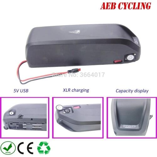 Free shipping Lithium ion ebike battery 48V 17.5Ah Hailong down tube electric bicycle battery for fat tire bike with charger