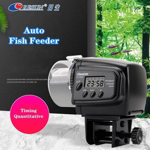 Digital Automatic Fish Feeder Moisture-Proof Aquarium Feeder Auto Feeding Dispenser with LCD Indicates Timer for Vacation
