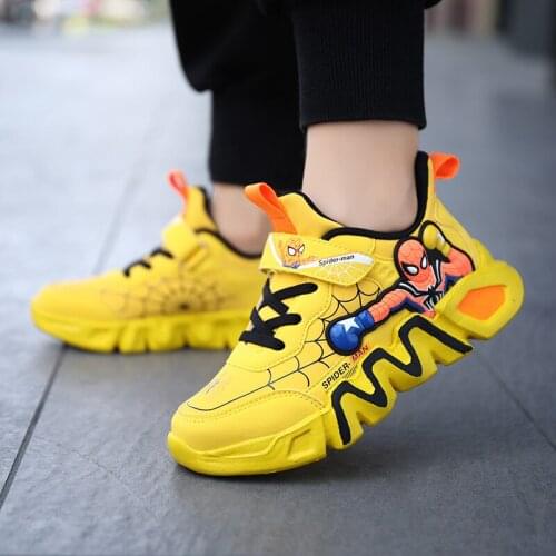 2021 Kids Sneakers Spiderman summer Children Shoes For Boys Chaussure Enfant Soft Sports Running Basketball PU Leather Tennis