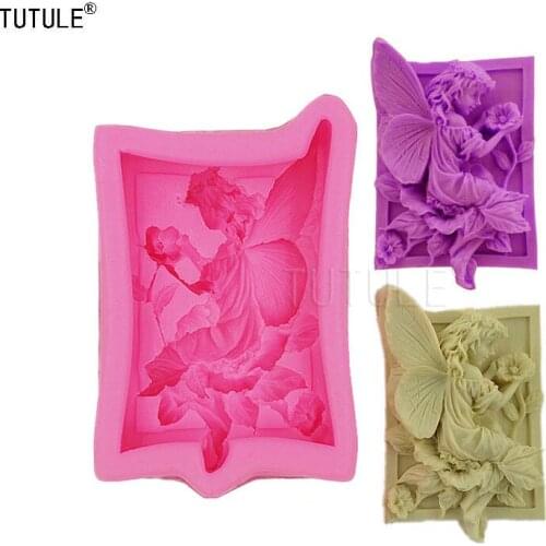 Gadgets-Fairy Girl Soap Mold-Flower Fairy Fondant Cake Decorating Handmade Chocolate Angel Silicone Soap Mold