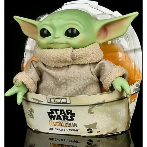 28cm Star Wars Baby Yoda The Grogu PVC Anime Plush Action Figure Toys Yoda Master The Mandalorian Dolls For Children Gifts
