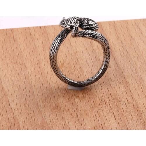 Retro Cobra Ring Silver Color Opening Adjustable Ring Fashion Mens Motorcyclist Punk Gothic Hip Hop Jewelry Accessories