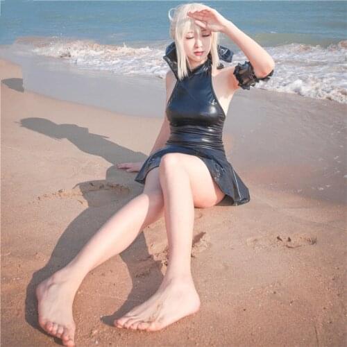 Anime clothing Fate/Grand Order FGO cosplay costume black saber bikini Alter swim suit swimwear A