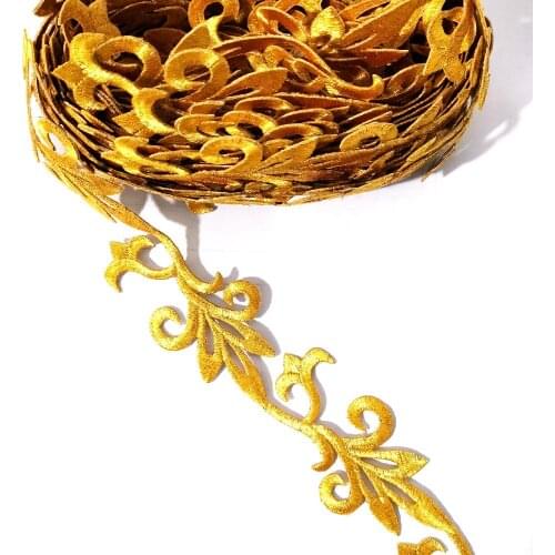 Iron On Gold Embroidered Lace Costumes Lace Trims Appliqued Braided Vintage Trims Gold And Silver Venise Sashes 3.6cm Wide