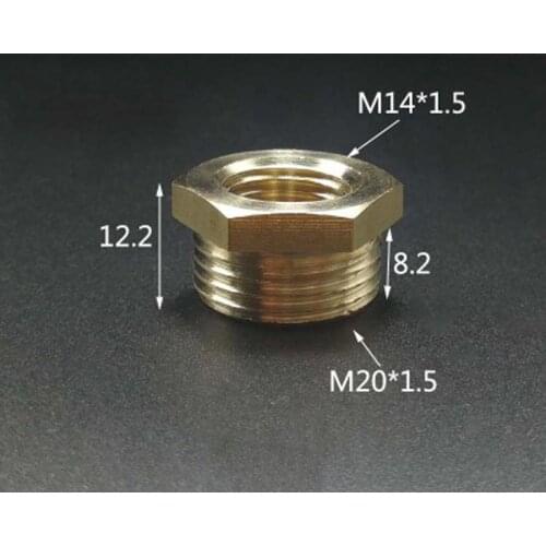 M14x1.5mm Female Turn M20x1.5mm Male Brass Connection Bushing Adapter Reducer Pipe Fitting Coupler