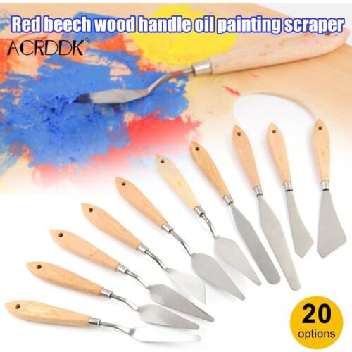Palette Knife Painting Stainless Steel Spatula Palette Knife Oil Paint Metal Knives Wood Handle FL