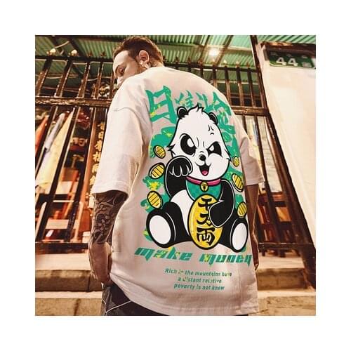 Trendy Mens Summer Round Neck Street Large Size Half Sleeve Loose T-shirt