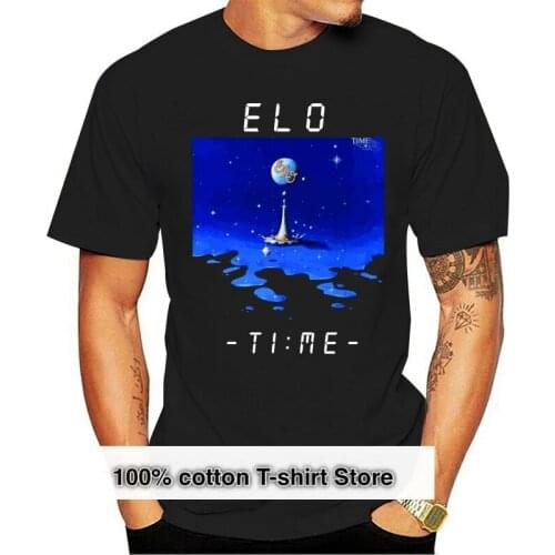 ELO TIME SHORT SLEEVE CREW NECK VARIOUS COLOURS COTTON T SHIRTS Printed Men T-Shirt Short Sleeve Funny Tee Shirts