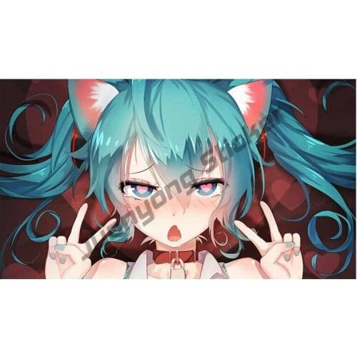 Solo Blue Hair Ahegao Face Waterproof Car Stickers Styling Anime Decal Bumper Windows Motorcycle Surfboard Car decals PVC13x7cm