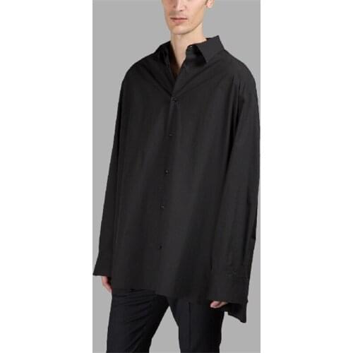 Original design loose mens shirts dark black series mens fashion mens wear M-6XL! High quality mens wear in large sizes