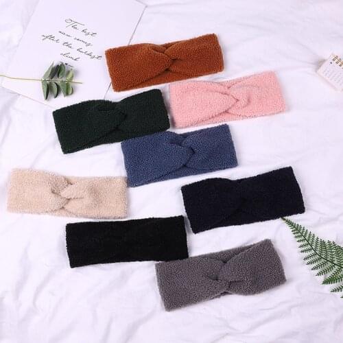 Autumn Winter Headband For Women Girls Coral Fleece Head Wrap Soft Children Twist Knot Turban Ear Warmer Lady Vintage Hairbands