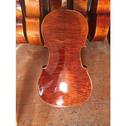 Purely handmade Jujube Varnish Cello 4/4 Natural Flamed Grade AAA Spruce Panel Violon Cello Musical Instruments factory wholesal