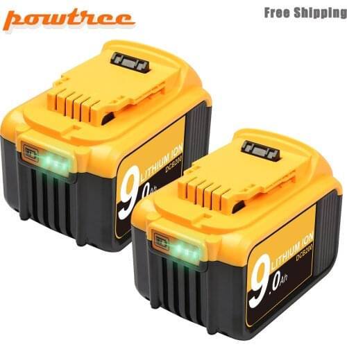 Powtree For DeWalt 18V/20V 9000mAh Battery Power Tools Batteries Replacement DCB181 DCB182 DCB200 DCD780 DCD785 DCD795